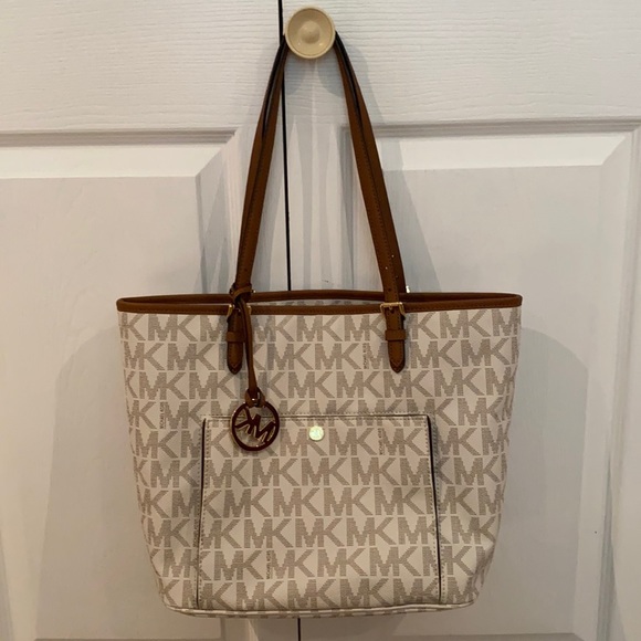 Michael Kors Tote Bag cream and brown - Picture 1 of 6
